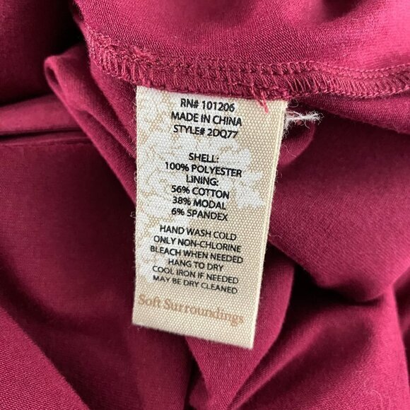 Soft Surroundings Capizzi Top XL Button Front Long Sleeve Chiffon TP-2326 - Picture 3 of 9